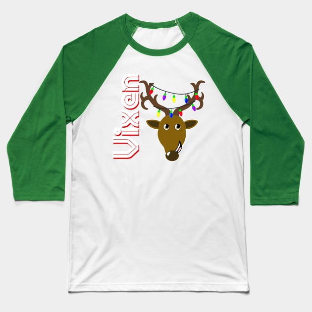 Family Christmas Photo "Vixen" Design Baseball T-Shirt by TonTomDesignz